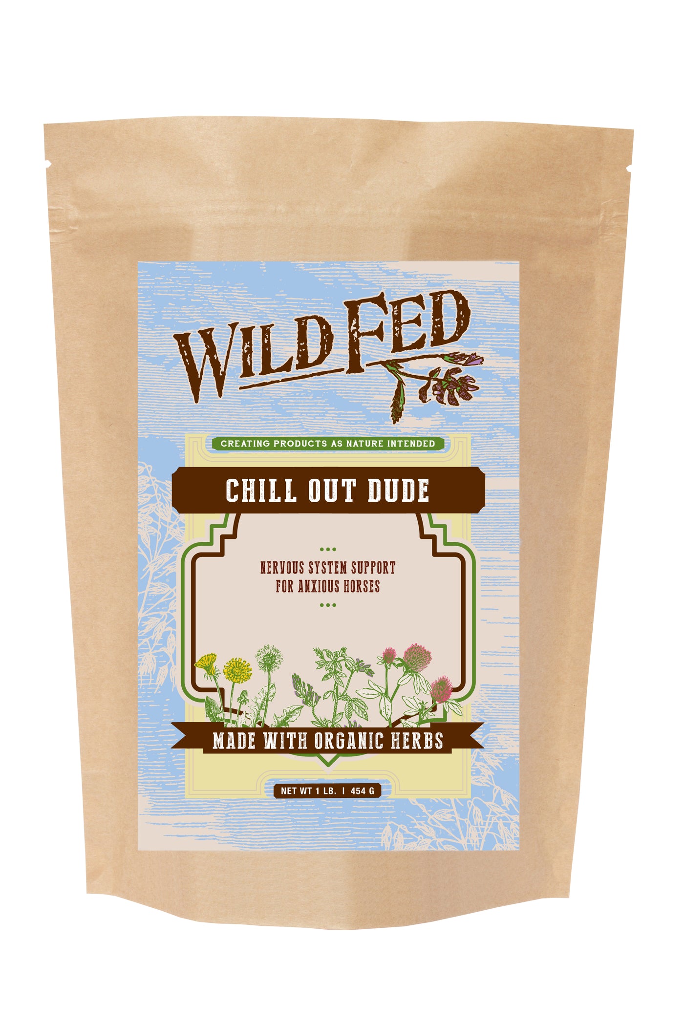 Wild Fed Chill Out Dude Nerve CBD Herbal Supplement for Horses Equine Organic